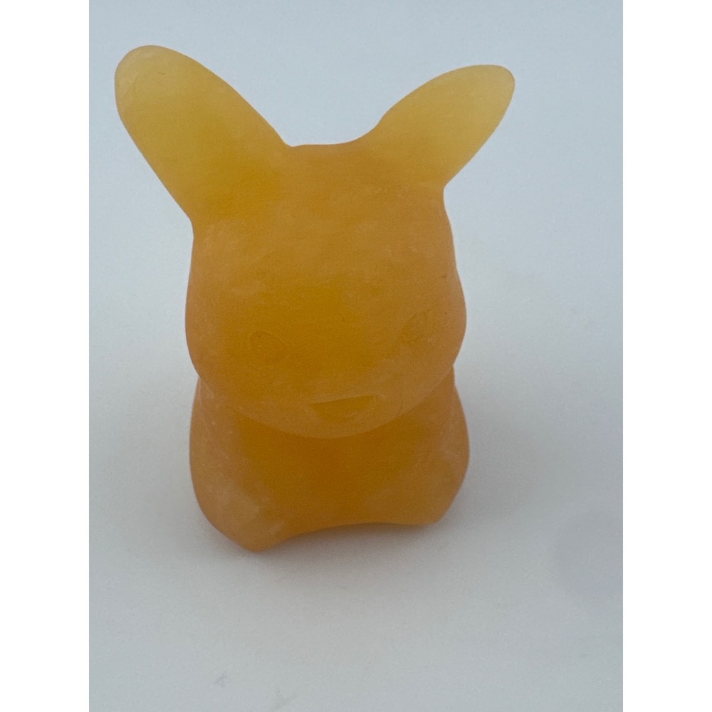 Honey Calcite Pikachu Crystal Carving Natural Yellow Gemstone Figurine 2 Inch